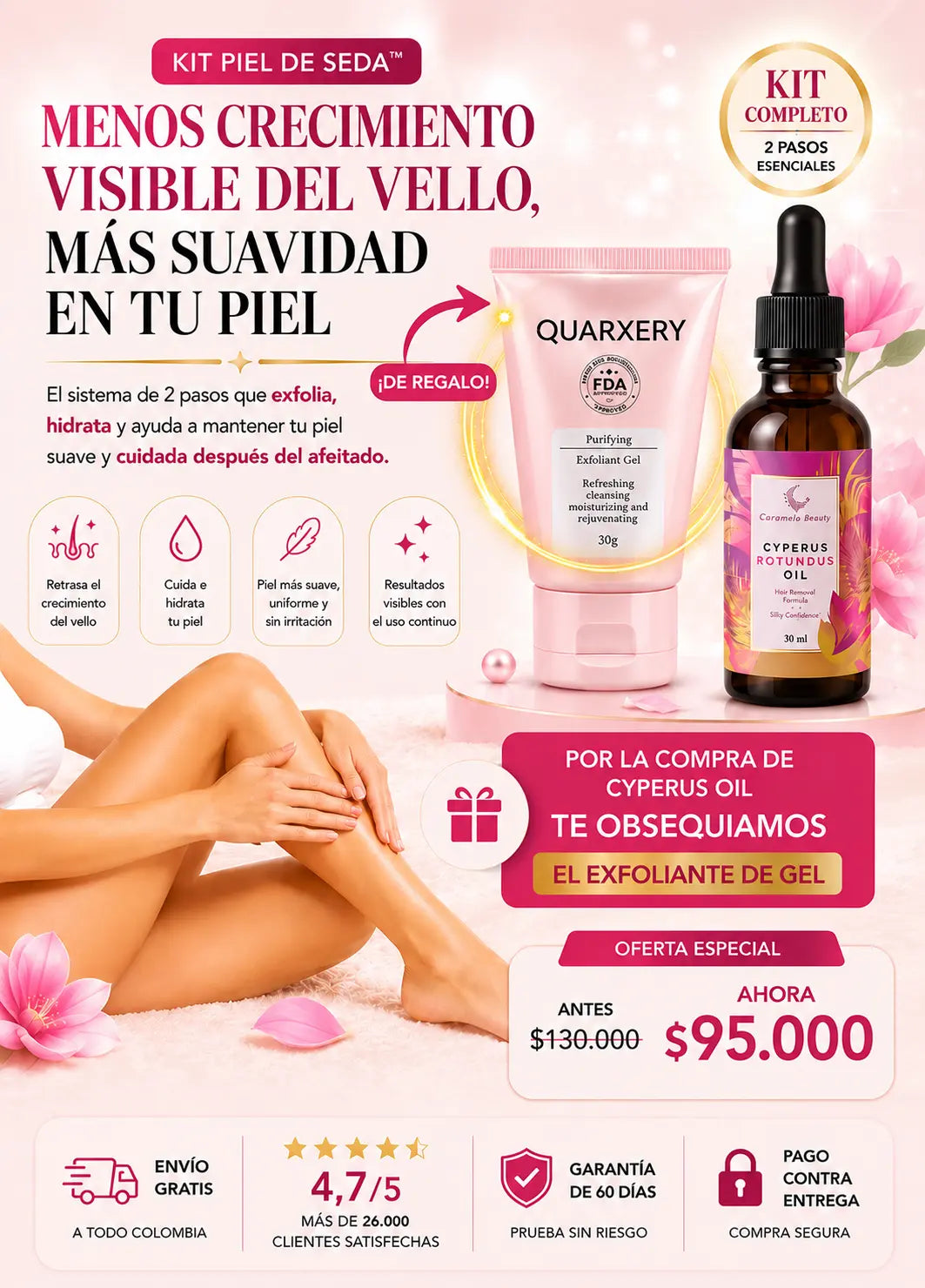 Kit anticrecimiento de vello - Kit. Cyperus Oil 30ml -  Quarxery 30ml