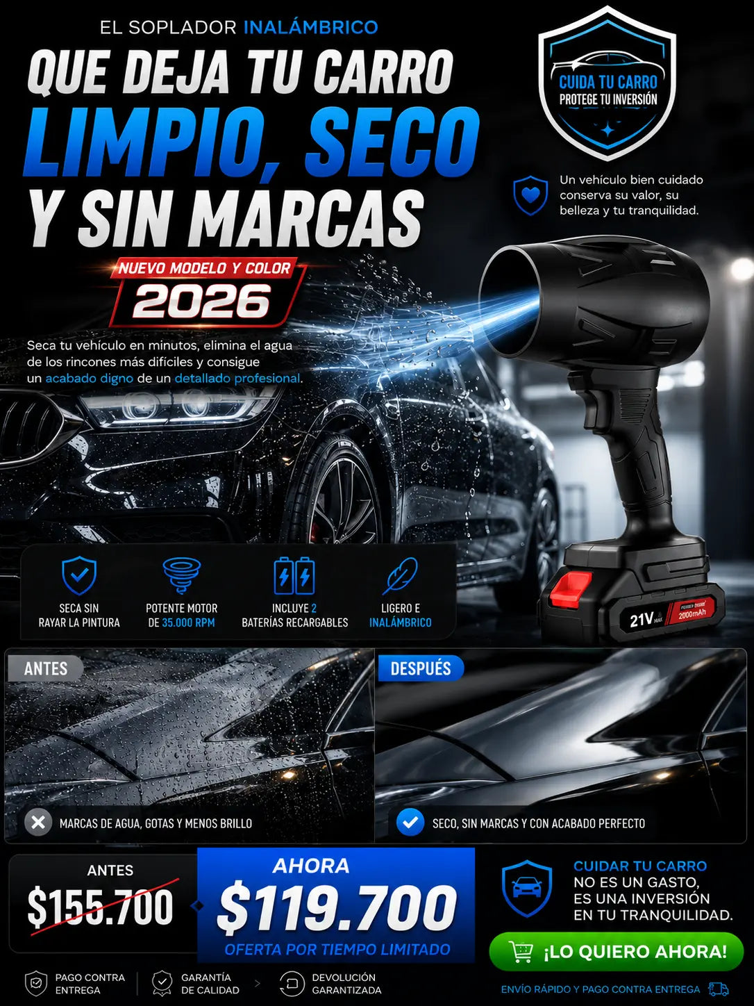 SOPLADORA SECADOR CAR-CLEANER