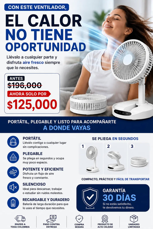 VENTILADOR PORTATIL RECARGABLE