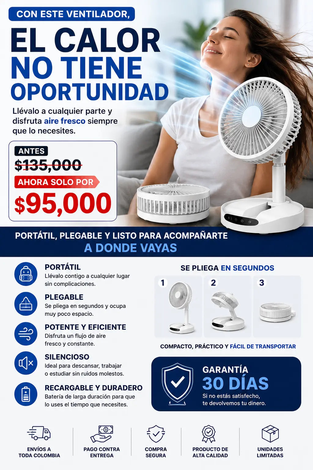 VENTILADOR PORTATIL RECARGABLE