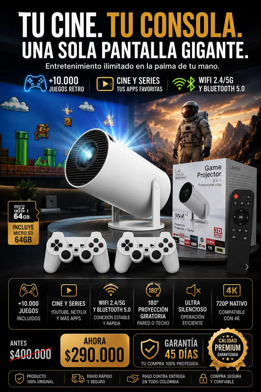PROYECTOR GAMER Y CINE 2 EN 1