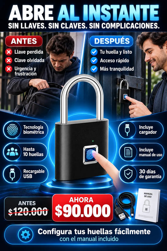 CANDADO DE HUELLA DACTILAR