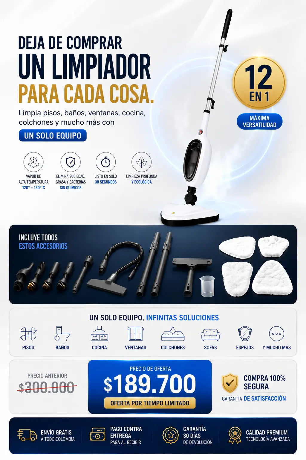 TRAPEADOR 12 EN 1 A VAPOR