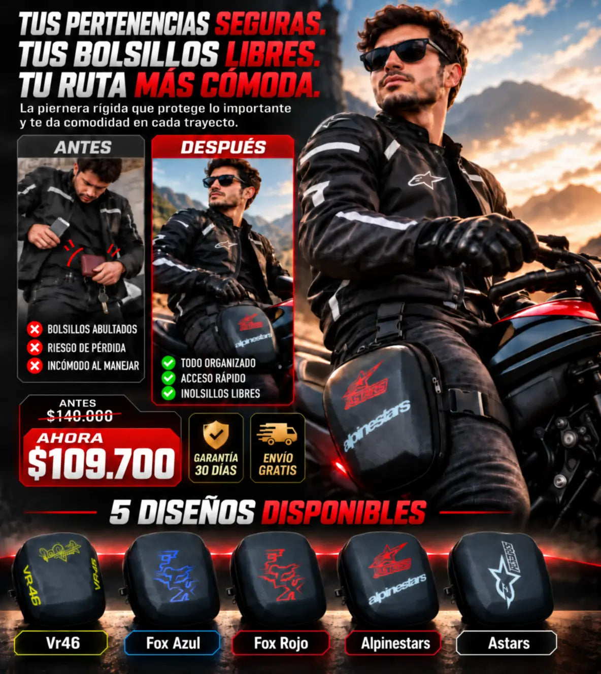 PIERNERA PARA MOTOCICLISTAS